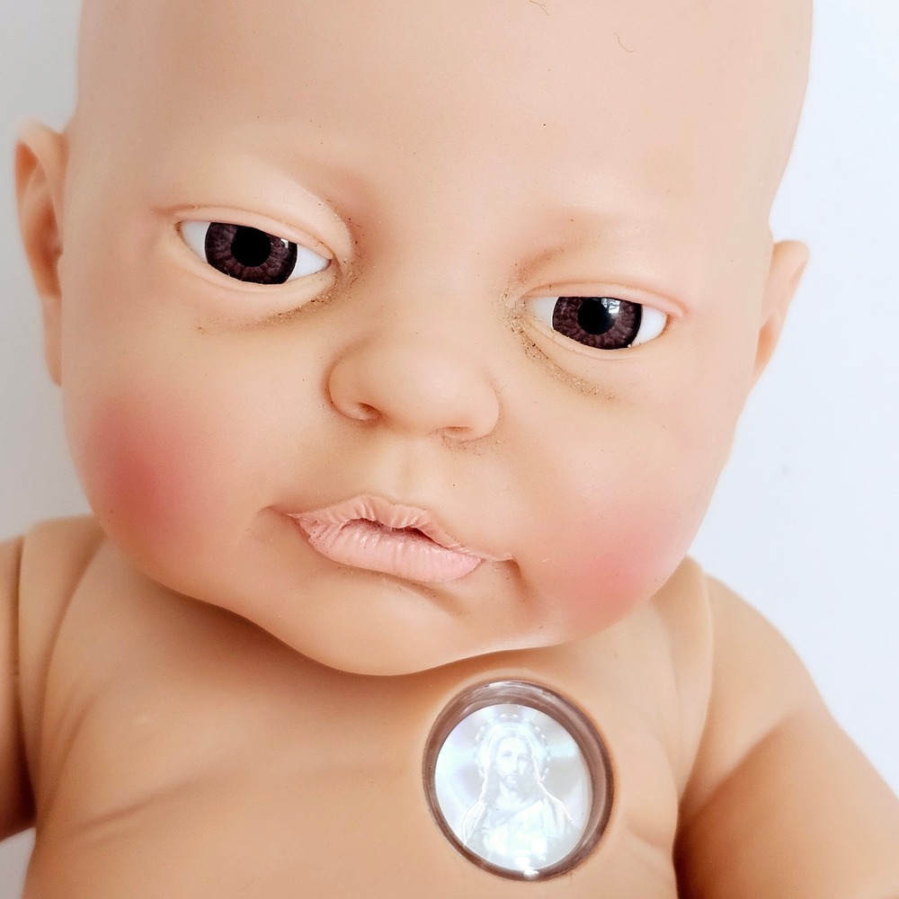 RARE God Holographic Jesus Heart‎ Reborn Baby Lifelike Girl Doll M742